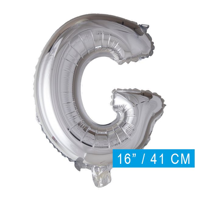 Folieballon letter 'G' zilver