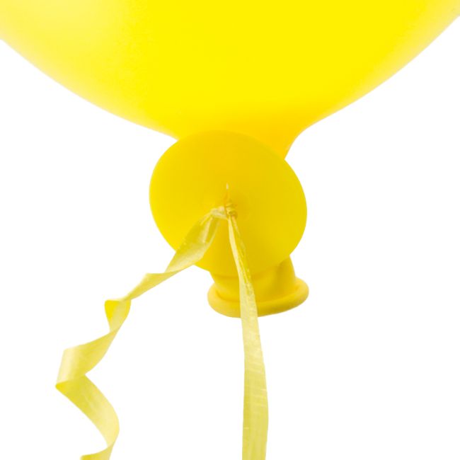 Ballon snelsluiters geel met lint