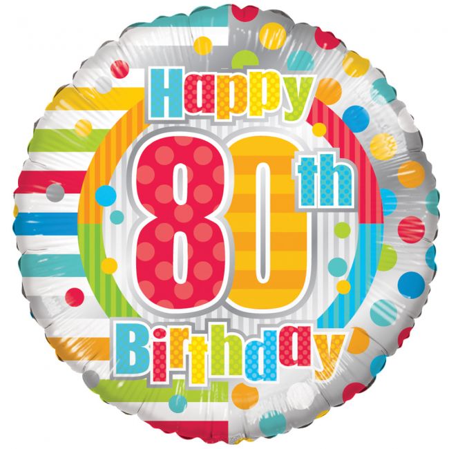 Folieballon 80 jaar happy birthday