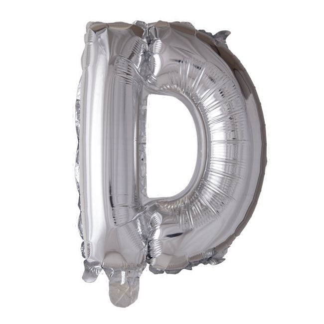 Folieballon letter D zilver