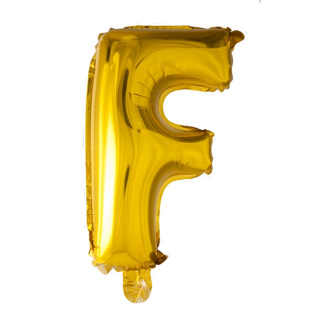 Letter F folie ballon goud
