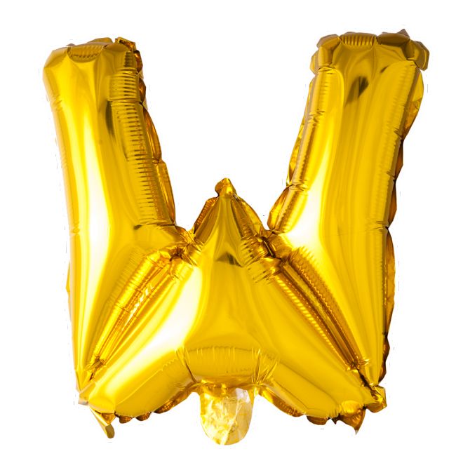 Folie letter ballon W goud