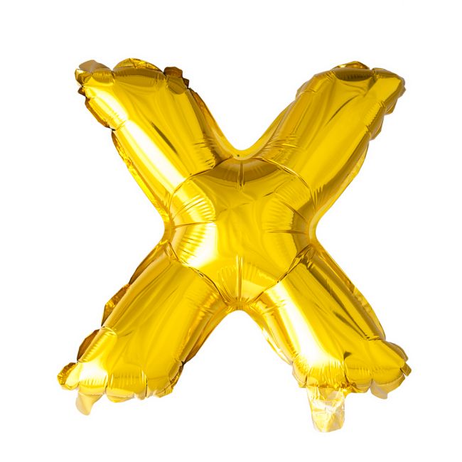 Metallic Folie letter ballon X goud